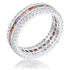Paula 1.75ct Multicolor CZ Classic Band Ring freeshipping - Higher Class Elegance
