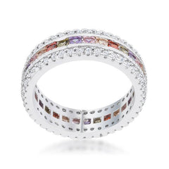 Paula 1.75ct Multicolor CZ Classic Band Ring freeshipping - Higher Class Elegance