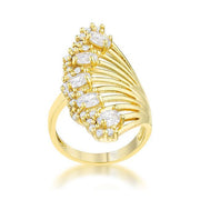 Natalie 2.15ct CZ 14k Gold Contemporary Cocktail Ring freeshipping - Higher Class Elegance