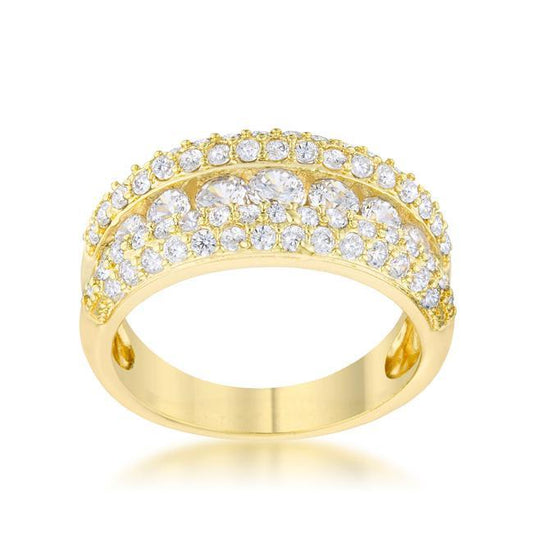 Luna 1.1ct CZ 14k Gold Classic Band Ring freeshipping - Higher Class Elegance