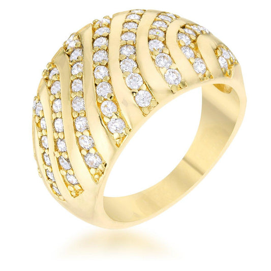 Shayla 0.95ct CZ 14k Gold Contemporary Dome Ring freeshipping - Higher Class Elegance