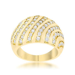 Shayla 0.95ct CZ 14k Gold Contemporary Dome Ring freeshipping - Higher Class Elegance