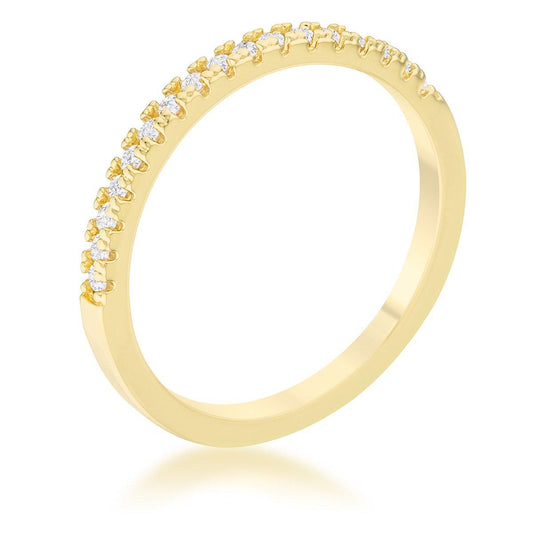Rina 0.11ct CZ 14k Gold Delicate Band Ring freeshipping - Higher Class Elegance