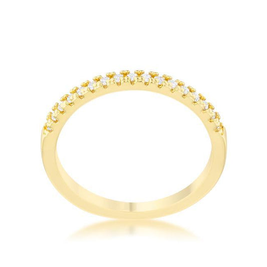 Rina 0.11ct CZ 14k Gold Delicate Band Ring freeshipping - Higher Class Elegance