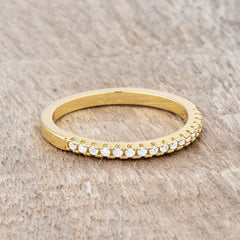 Rina 0.11ct CZ 14k Gold Delicate Band Ring freeshipping - Higher Class Elegance