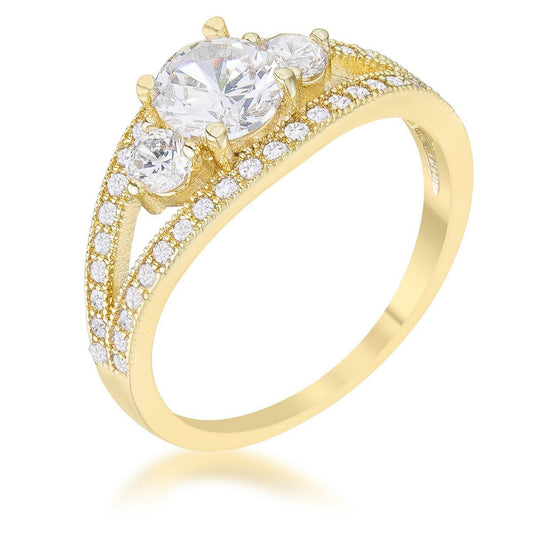 Genna 1.1ct CZ 14k Gold Delicate Classic Ring freeshipping - Higher Class Elegance