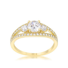 Genna 1.1ct CZ 14k Gold Delicate Classic Ring freeshipping - Higher Class Elegance
