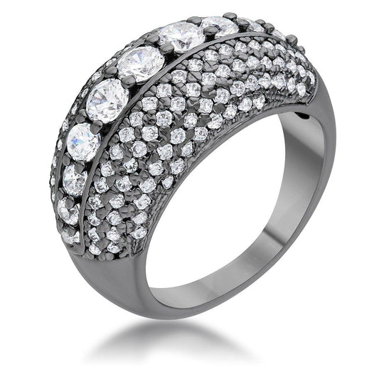 Krista 1.5ct CZ Hematite Contemporary Cocktail Ring freeshipping - Higher Class Elegance