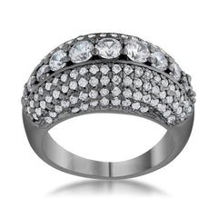 Krista 1.5ct CZ Hematite Contemporary Cocktail Ring freeshipping - Higher Class Elegance