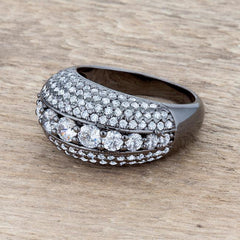 Krista 1.5ct CZ Hematite Contemporary Cocktail Ring freeshipping - Higher Class Elegance
