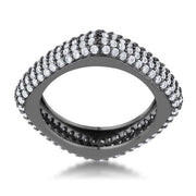 Jana 1.29ct CZ Hematite Contemporary Square Band Ring freeshipping - Higher Class Elegance