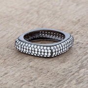 Jana 1.29ct CZ Hematite Contemporary Square Band Ring freeshipping - Higher Class Elegance