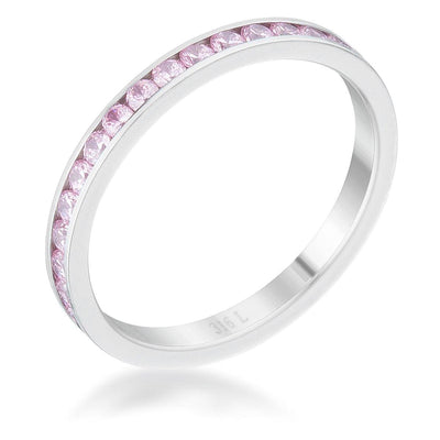Teresa 0.5ct Pink CZ Stainless Steel Eternity Band freeshipping - Higher Class Elegance