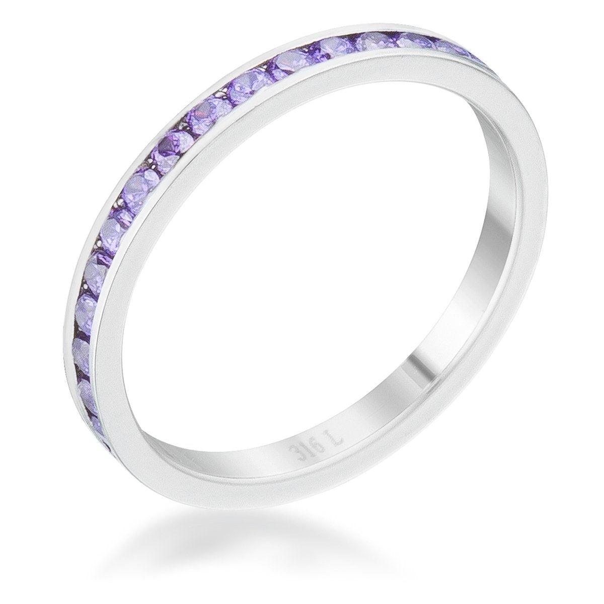 Teresa 0.5ct Amethyst CZ Stainless Steel Eternity Band freeshipping - Higher Class Elegance
