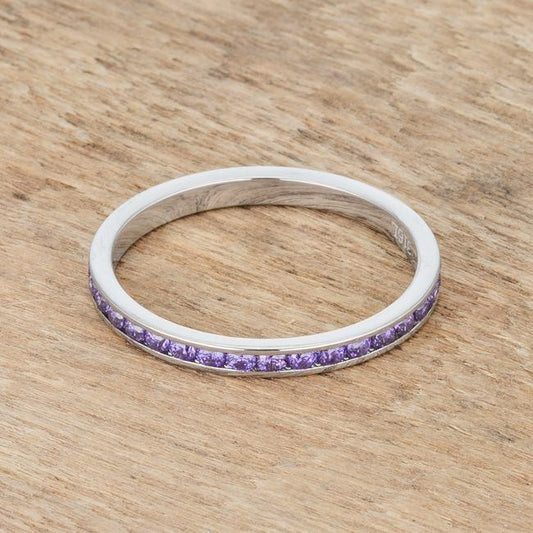 Teresa 0.5ct Amethyst CZ Stainless Steel Eternity Band freeshipping - Higher Class Elegance