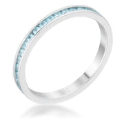 Teresa 0.5ct Aqua CZ Stainless Steel Eternity Band freeshipping - Higher Class Elegance