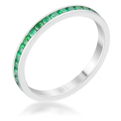 Teresa 0.5ct Emerald CZ Stainless Steel Eternity Band freeshipping - Higher Class Elegance