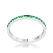 Teresa 0.5ct Emerald CZ Stainless Steel Eternity Band freeshipping - Higher Class Elegance