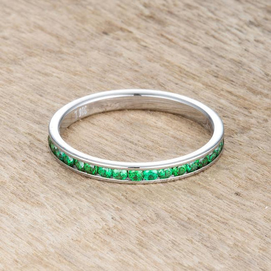 Teresa 0.5ct Emerald CZ Stainless Steel Eternity Band freeshipping - Higher Class Elegance