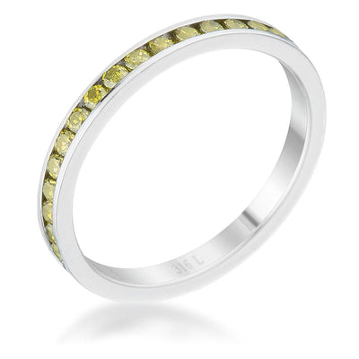 Teresa 0.5ct Peridot CZ Stainless Steel Eternity Band freeshipping - Higher Class Elegance