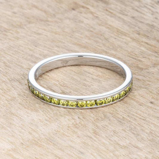 Teresa 0.5ct Peridot CZ Stainless Steel Eternity Band freeshipping - Higher Class Elegance
