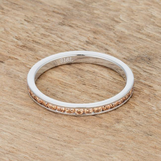 Teresa 0.5ct Champagne CZ Stainless Steel Eternity Band freeshipping - Higher Class Elegance