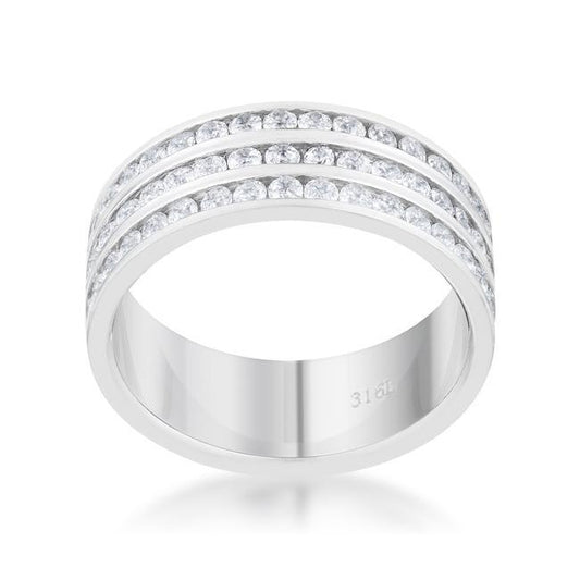 Dreya 1.6ct CZ Rhodium Stainless Steel Eternity Ring freeshipping - Higher Class Elegance