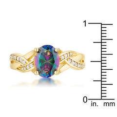 Justine 2ct Mystic CZ 14k Gold Classic Oval Ring freeshipping - Higher Class Elegance
