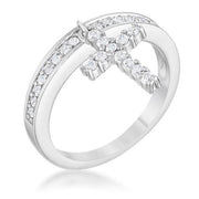 Christine 0.2ct CZ Rhodium Cross Charm Ring freeshipping - Higher Class Elegance