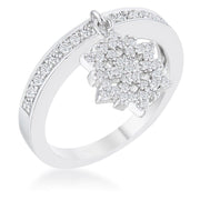 Snowflake 0.35ct CZ Rhodium Simple Holiday Charm Band Ring freeshipping - Higher Class Elegance