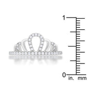Madeline 0.2ct Rhodium Simple Crown Ring freeshipping - Higher Class Elegance