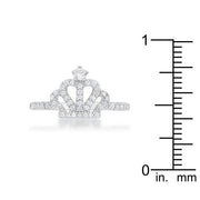 Elina 0.36ct CZ Rhodium Simple Crown Ring freeshipping - Higher Class Elegance