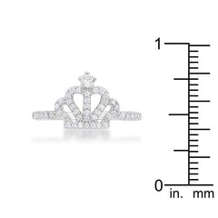 Elina 0.36ct CZ Rhodium Simple Crown Ring freeshipping - Higher Class Elegance