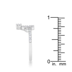 Elina 0.36ct CZ Rhodium Simple Crown Ring freeshipping - Higher Class Elegance