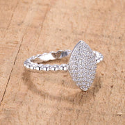 .3Ct Beautiful Oval-Designed Rhodium Ring With Clear CZ freeshipping - Higher Class Elegance