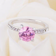 Classic 2.3Ct Pink CZ Rhodium Plated Ring freeshipping - Higher Class Elegance