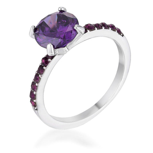 2.3CT Amethyst CZ Rhodium Ring freeshipping - Higher Class Elegance