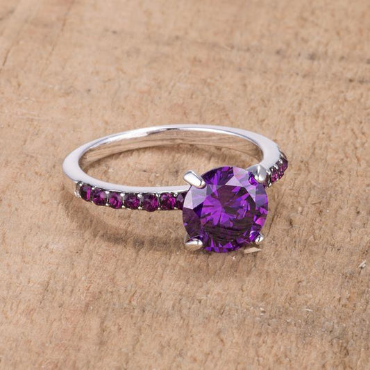 2.3CT Amethyst CZ Rhodium Ring freeshipping - Higher Class Elegance