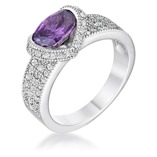 1.6 Ct Amethyst Oval CZ Ring freeshipping - Higher Class Elegance