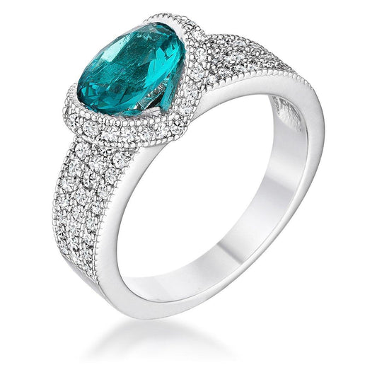 1.6 Ct Aqua Oval CZ Ring freeshipping - Higher Class Elegance