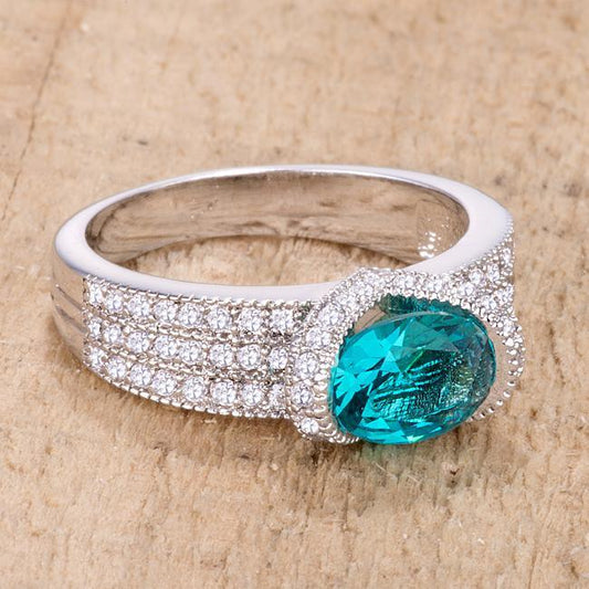 1.6 Ct Aqua Oval CZ Ring freeshipping - Higher Class Elegance