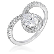 1.5Ct Rhodium Chevron Ring With Clear CZ freeshipping - Higher Class Elegance
