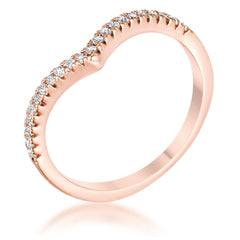.22Ct Rose Goldtone Chevron Ring with CZ freeshipping - Higher Class Elegance