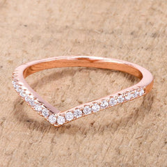 .22Ct Rose Goldtone Chevron Ring with CZ freeshipping - Higher Class Elegance
