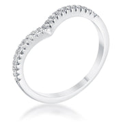 .22Ct Rhodium Chevron Ring with CZ freeshipping - Higher Class Elegance