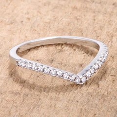 .22Ct Rhodium Chevron Ring with CZ freeshipping - Higher Class Elegance