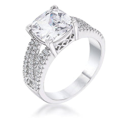 3Ct Elegant Rhodium Plated Criss-Cross Clear CZ Engagement Ring freeshipping - Higher Class Elegance