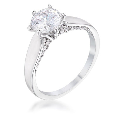 1.56Ct Contemporary Rhodium Plated CZ Solitaire Ring freeshipping - Higher Class Elegance