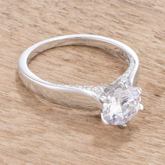 1.56Ct Contemporary Rhodium Plated CZ Solitaire Ring freeshipping - Higher Class Elegance