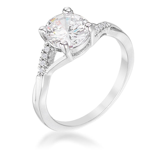 1.3Ct Rhodium Plated Simple Engagement Ring freeshipping - Higher Class Elegance